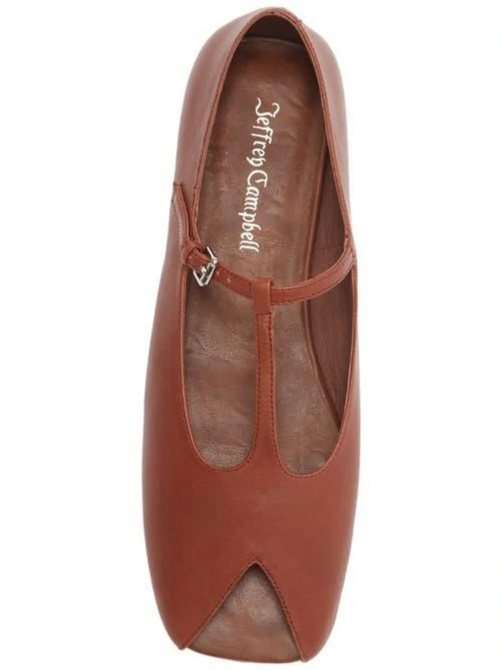 Women's Brown Keeneland T-Strap Peep Toe Flat